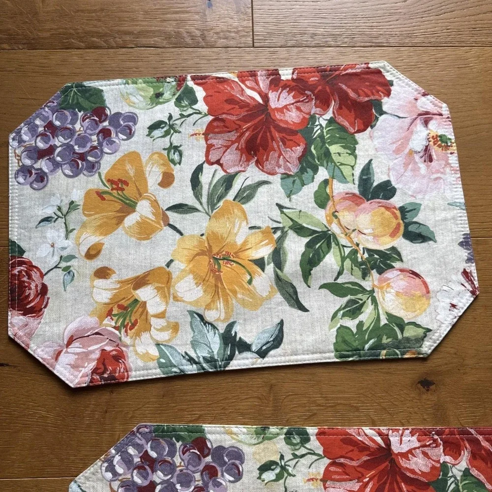 Vintage‎ Floral Placemats Victorian Dinnerware Tableware Dining set of 4